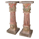 Pair of Carved Venetian Pedestals
