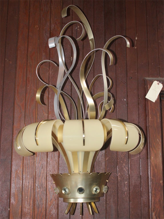 Pair of French Lucite and Metal Sconces In Excellent Condition For Sale In Stamford, CT