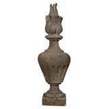 Pair of 19th Century French Stone Flambeau Finials