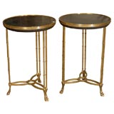 Pair  empire style gilt bronze gueridons