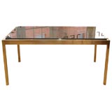 Solid Brass Framed Coffee Table