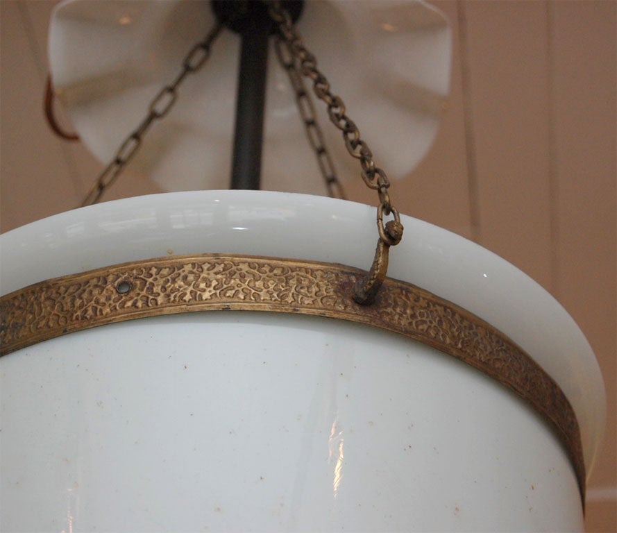 Antique Milk Glass Bell Jar Lanterns 1