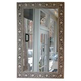 Inlaid bone framed mirror