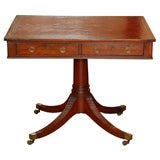 English Leather Top Writing Table in Mahogany, Circa 1820