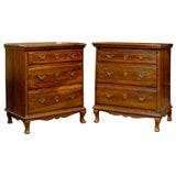 Antique Pair of Italian Walnut Bedside Commodes,  ca. 1800