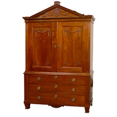 Dutch Fruitwood Louis XVI Linen Press / Cabinet ca. 1800