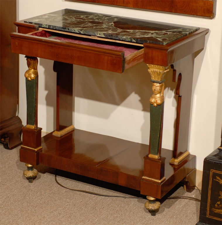 Petite Empire Console with Marble Top, France 19th century For Sale 1