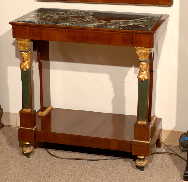Petite Empire Console with Marble Top, France 19th century For Sale 2