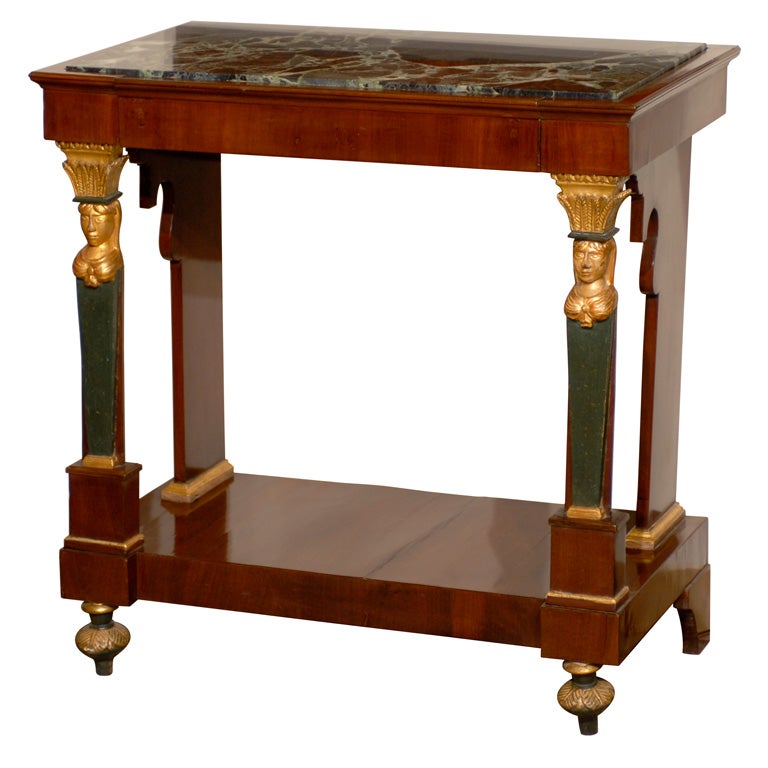 Petite Empire Console with Marble Top, France 19th century