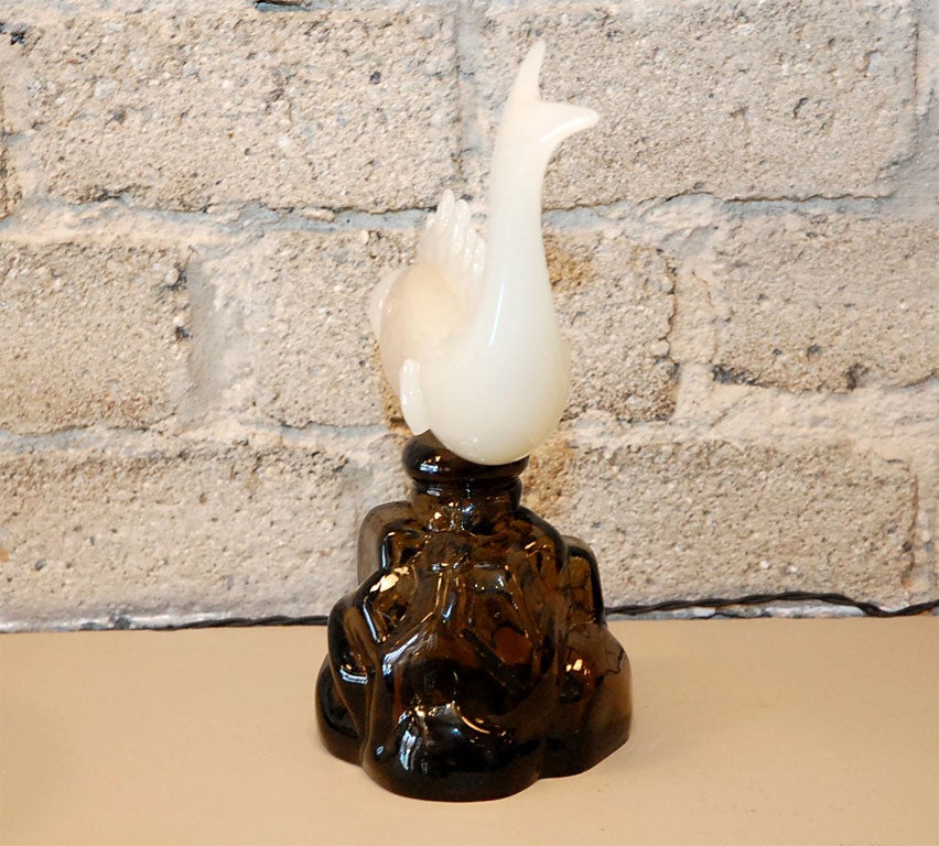 Glass Seguso Alabastro Fish Decanter