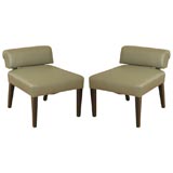 Pair of low slipper chairs