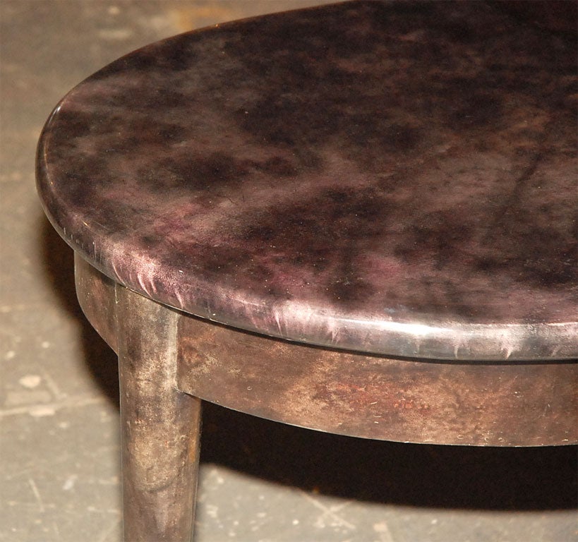 Kidney Shaped Coffee Table in Black Parchment 2