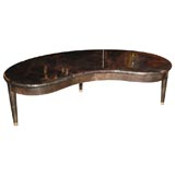 Kidney Shaped Coffee Table in Black Parchment