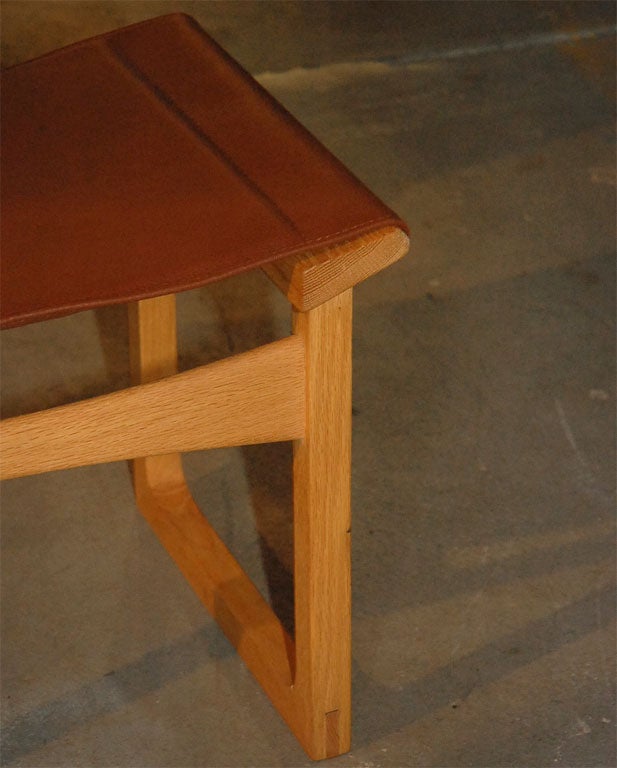 Contemporary E.B. Larsen Stool in Leather