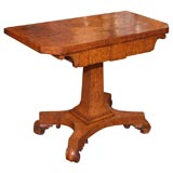 Antique English pollard oak games table.