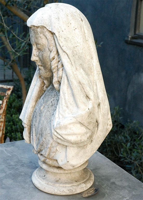 Stone Bust of a Woman, Circa 1860 In Good Condition In Los Angeles, CA