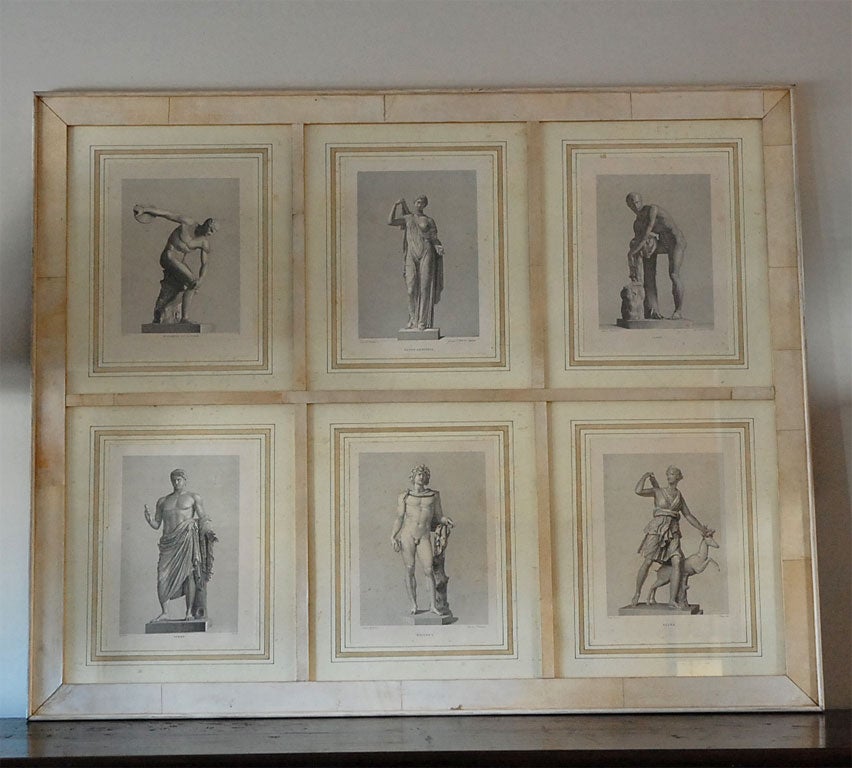Six Piranesi Prints in a Papyrus Paper Frame