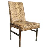 Set of eight snakeskin chairs by Pierre Cardin