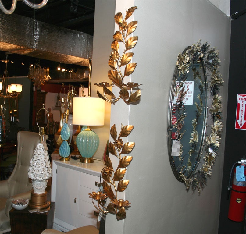 Pair of Italian Gilded Iron Candle Sconces