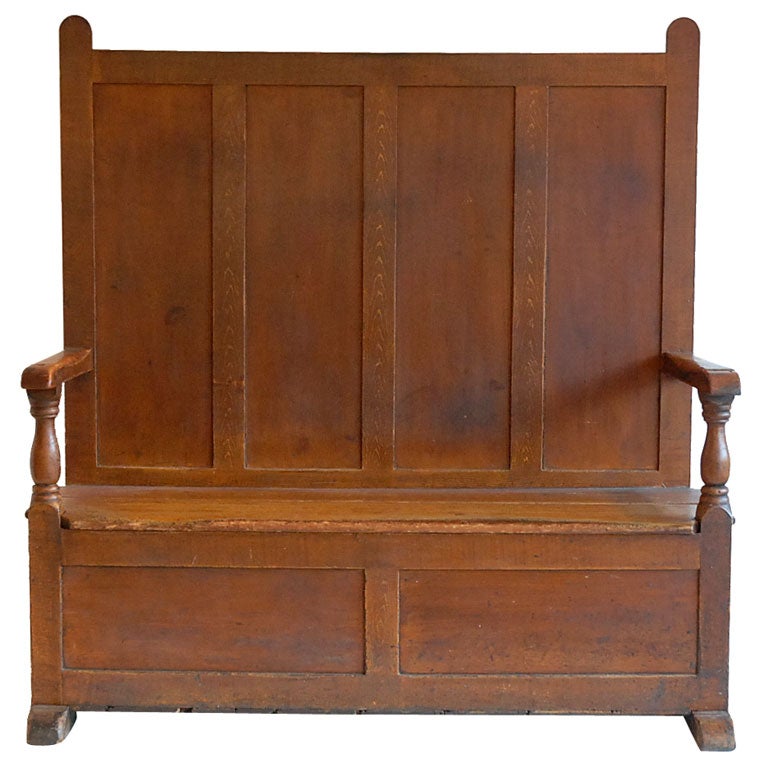 EARLY 19THC SETTLE IN ORIGINAL PAINT FROM PENNSYLVANIA