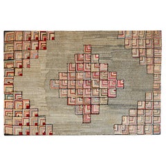19TH c. Hand hooked Cabin Rug