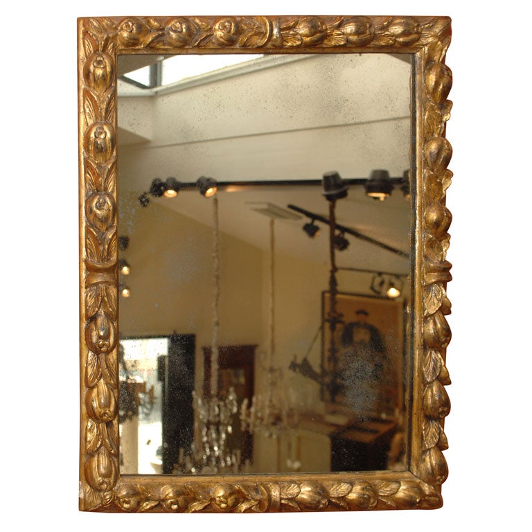 Antique Italian Giltwood Frame/Mirror For Sale at 1stdibs