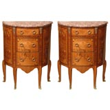 Pair of Demi-Lune Commodes