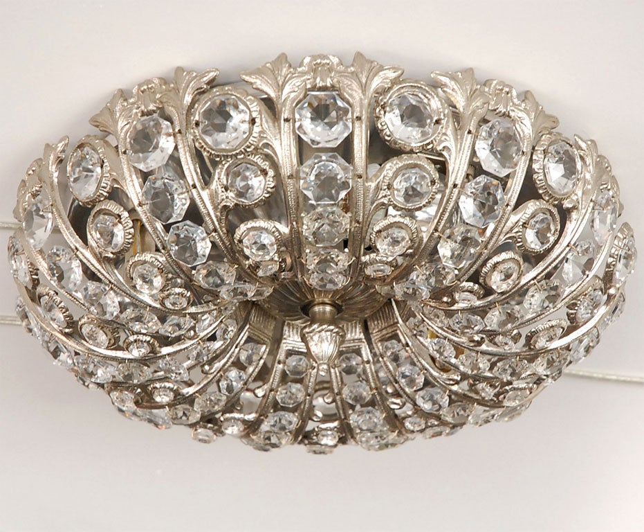 Crystal & Antique Silver Ceiling Mount Lights or Sconces