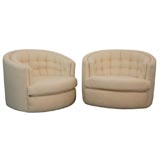 Drexel Tufted Swivel Chairs