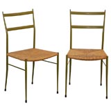 Gio Ponti Style Rush Seat Chairs