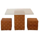 Harvey Probber Seagrass Table and Ottomans