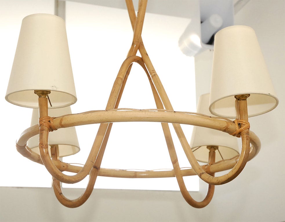 Italian Rattan Ceiling Light