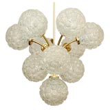 V Shaped Glass & Brass Ceiling Light