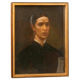 Antique Irish School, Portrait of a women, Oil on board