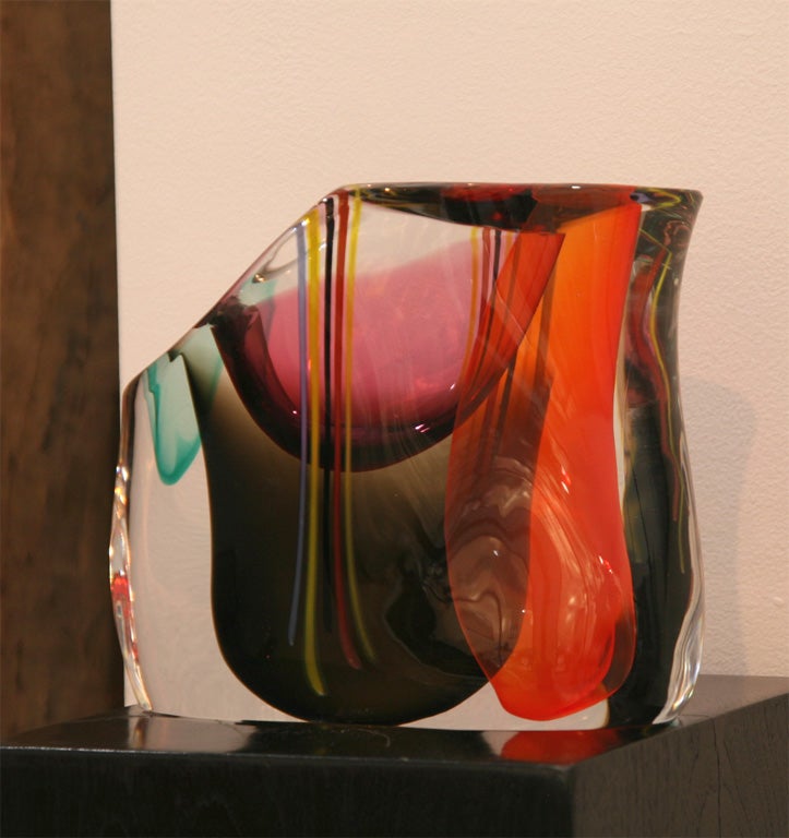 Murano Glass Vase by M.Tosso