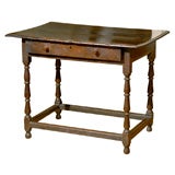 English Oak Side Table with turned legs Late 18th Century