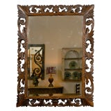 Antique 19th C. English Carved Oak Mirror