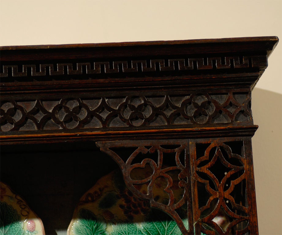 Mahogany Gorgeous English Fretwork Shelf worked in Chippendale style For Sale