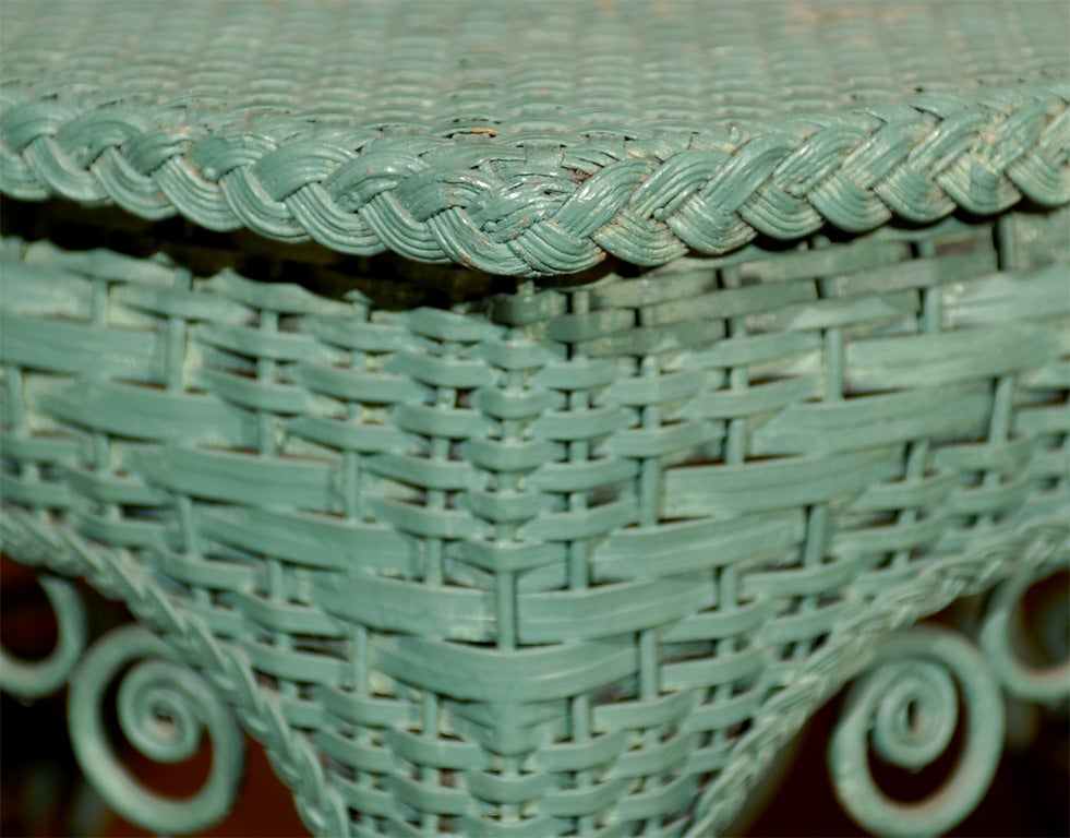 American Victorian Wicker Table painted 4