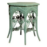 American Victorian Wicker Table painted