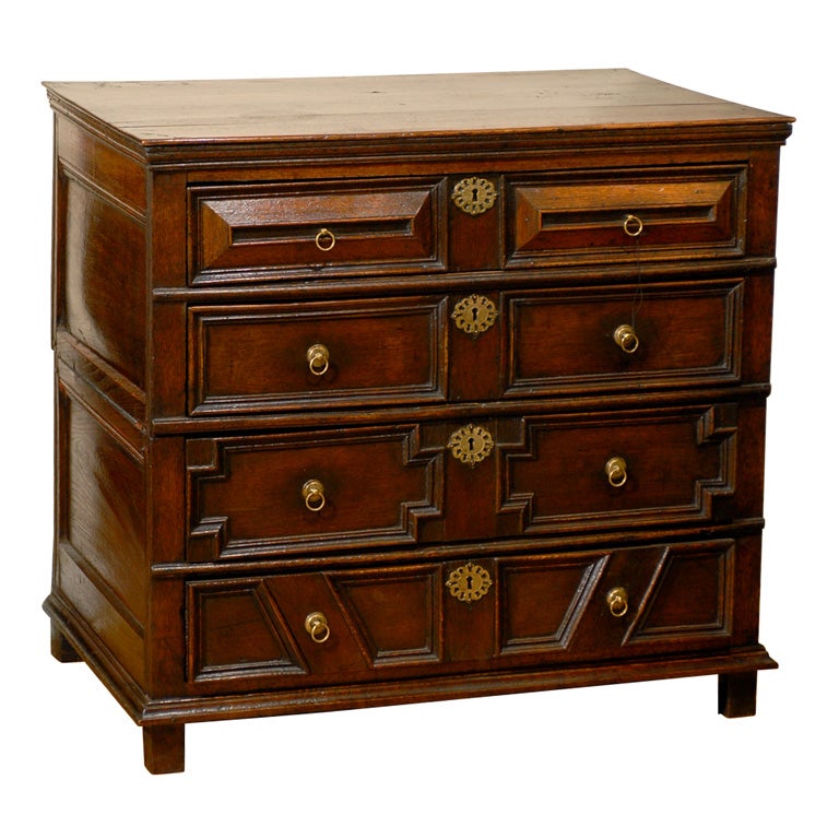 English Oak Jacobean Chest c1760s