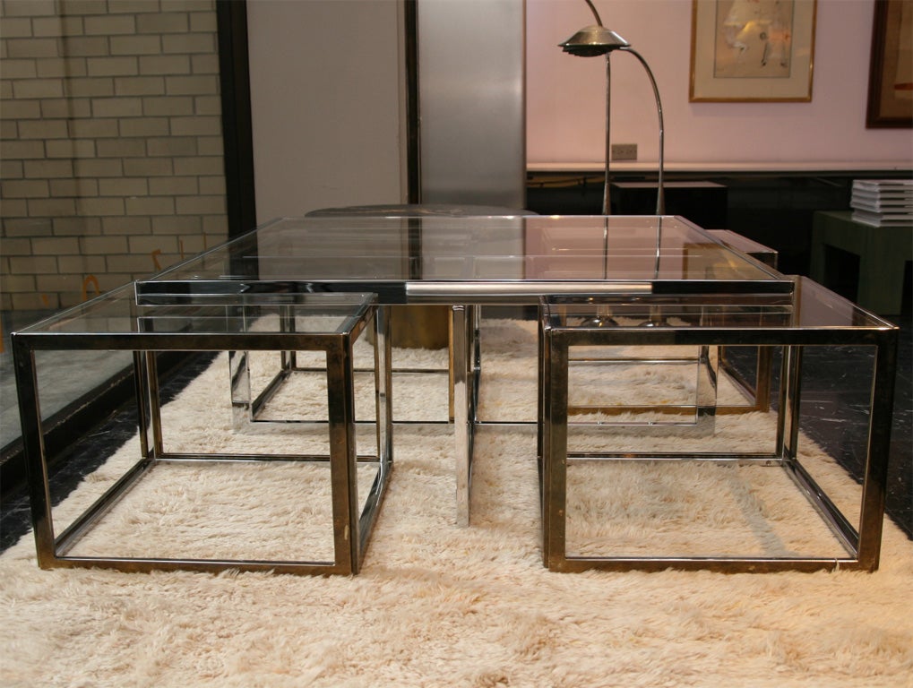 MAISON CHARLES LOW TABLE WITH NESTING CUBES