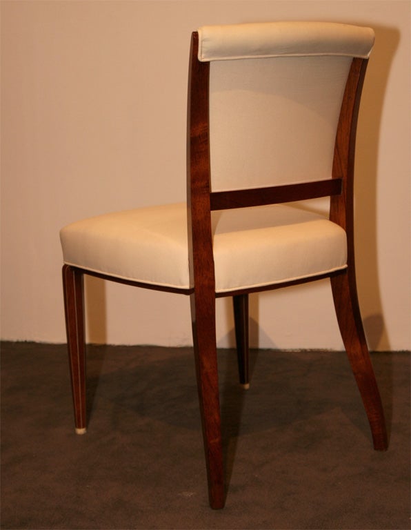 20th Century Early Art Deco Chair with Ivory Details by Jules Leleu