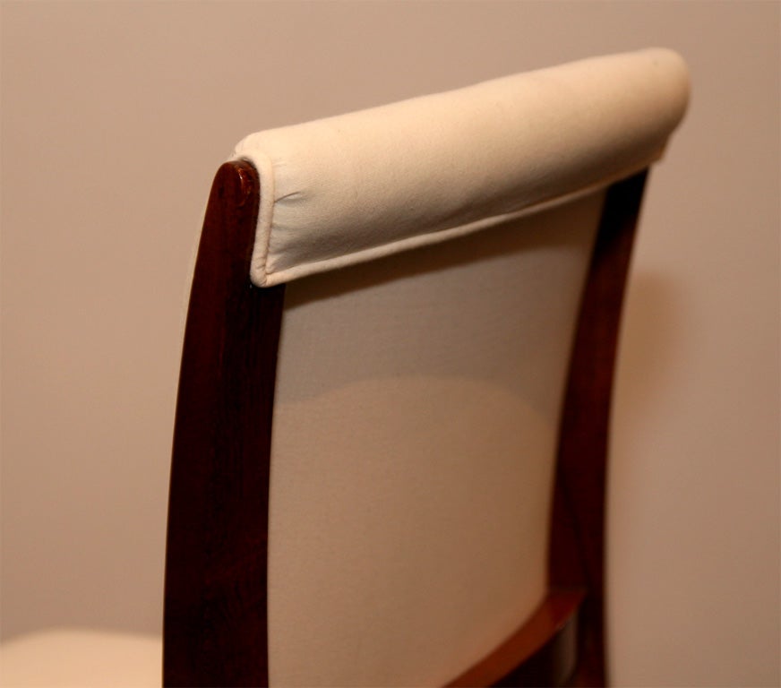 Mahogany Early Art Deco Chair with Ivory Details by Jules Leleu