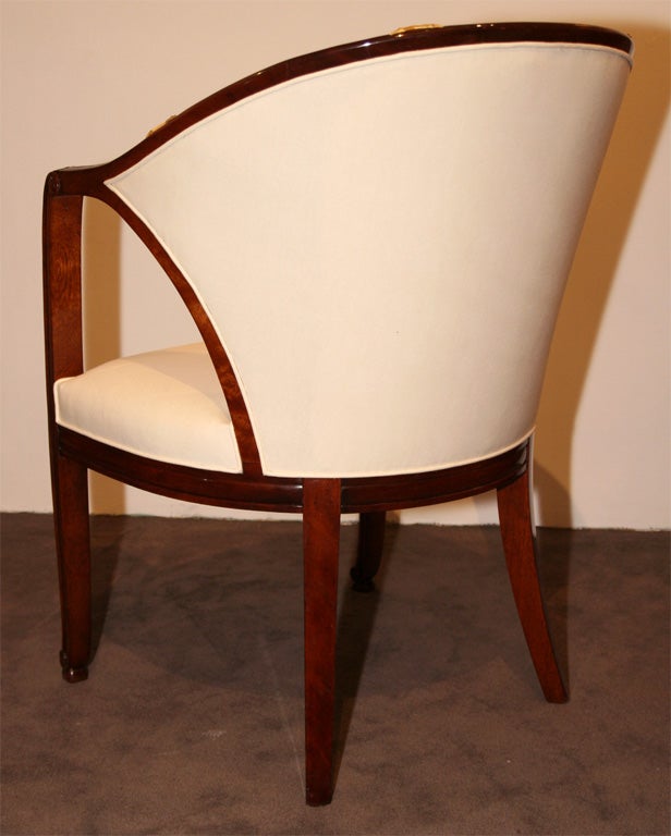 20th Century Pair of Early Art Deco Mahogany Armchairs