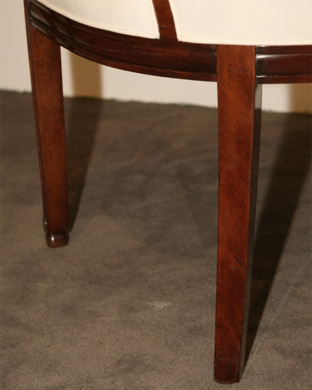 Pair of Early Art Deco Mahogany Armchairs 2