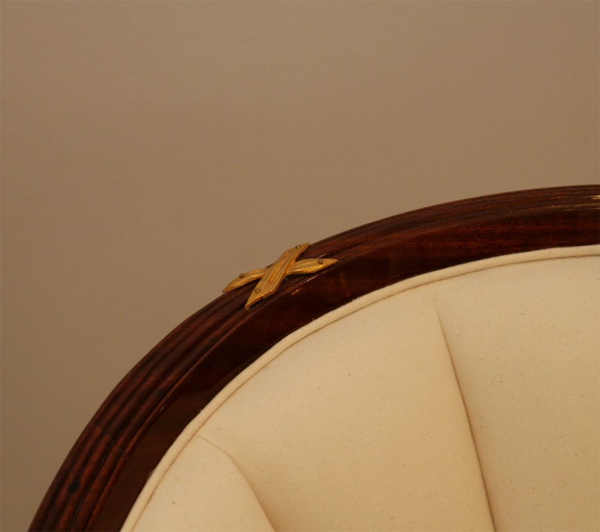 Pair of Early Art Deco Mahogany Armchairs 3