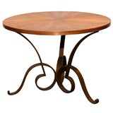 Art Deco Table With Straw Marquetry Top