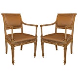 Pair of Louis XVI Style Fauteuils by Dennis 
Leen