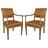 Pair of Louis XVI Style Fauteuils by Dennis & Leen